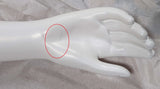 MN-SIL-R Silvestri Female White Mannequin RIGHT Arm and Hand, Magnetic Shoulder Plate (LESS THAN PERFECT, FINAL SALE)