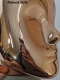 MN-442LTP #A Chrome Rose Gold Female Abstract Mannequin Head Display with Pierced Ears (LESS THAN PERFECT, FINAL SALE)