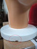 MN-410LTP Female Styrofoam Mannequin Head with Non-Makeup Mask (LESS THAN PERFECT, FINAL SALE)
