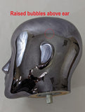 MN-442LTP #K Chrome Gunmetal Female Abstract Mannequin Head Display with Pierced Ears (LESS THAN PERFECT, FINAL SALE)