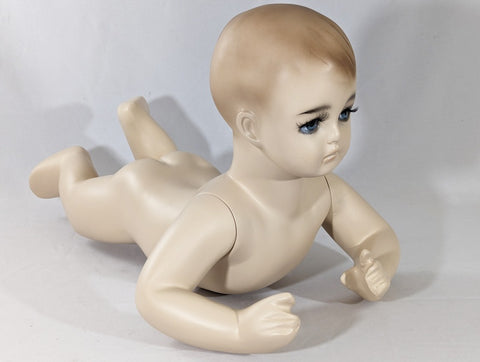 MN-037LTP #A Crawling Tummy Time Baby Toddler Fleshtone Mannequin (LESS THAN PERFECT, FINAL SALE)