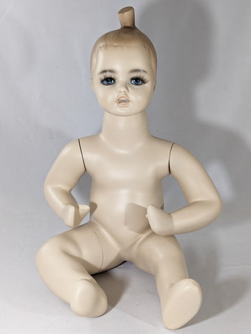 MN-038LTP #B Sitting Baby Toddler Fleshtone Mannequin (LESS THAN PERFECT, FINAL SALE)