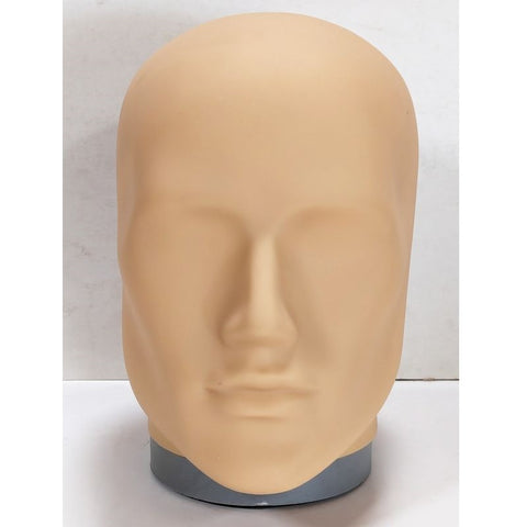 MN-E2LTP #B Fleshtone Plastic Male Abstract Head Attachment for Mannequins/Forms (LESS THAN PERFECT, FINAL SALE)