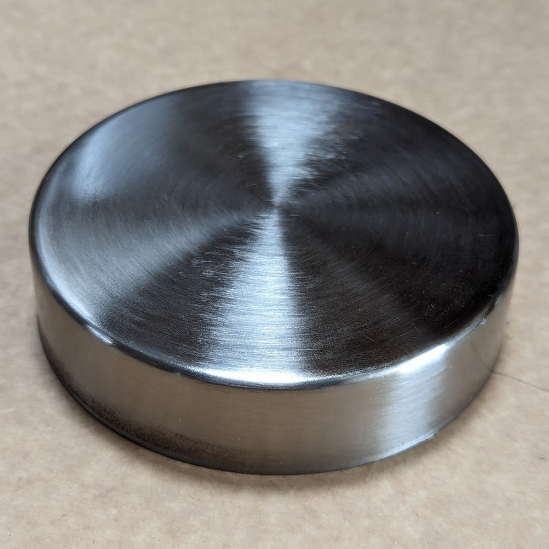 MA-037LTP #A Replacement Brushed Chrome 4" Round Metal Neck Cap for Dress Forms (fits MN-113/MN-603) (LESS THAN PERFECT, FINAL SALE)