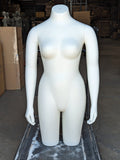 MN-SW614LTP #A Large Female 3/4 Upper Body Torso Mannequin Form with Arms (Sizes 12-14, Large) (Base Ready) (LESS THAN PERFECT, FINAL SALE)
