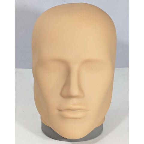 MN-E2LTP #A Fleshtone Plastic Male Abstract Head Attachment for Mannequins/Forms (LESS THAN PERFECT, FINAL SALE)