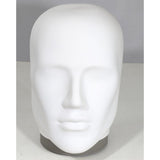 MN-E2LTP #A White Plastic Male Abstract Head Attachment for Mannequins/Forms (LESS THAN PERFECT, FINAL SALE)