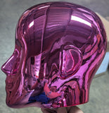 MN-442LTP #E Chrome Pink Female Abstract Mannequin Head Display with Pierced Ears (LESS THAN PERFECT, FINAL SALE)