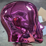 MN-442LTP #E Chrome Pink Female Abstract Mannequin Head Display with Pierced Ears (LESS THAN PERFECT, FINAL SALE)