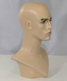 MN-175LTP #A V-Neck Male Fleshtone Mannequin Head Form with Realistic Features (LESS THAN PERFECT, FINAL SALE)