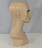 MN-175LTP #A V-Neck Male Fleshtone Mannequin Head Form with Realistic Features (LESS THAN PERFECT, FINAL SALE)