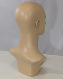 MN-175LTP #A V-Neck Male Fleshtone Mannequin Head Form with Realistic Features (LESS THAN PERFECT, FINAL SALE)