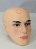 MN-598LTP #A Male Plastic Realistic Face Mannequin Head Wig Hat Display (LESS THAN PERFECT, FINAL SALE)