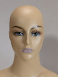 MN-176LTP #A V-Neck Female Mannequin Head Form w/ Pierced Ears, Realistic Make-Up (LESS THAN PERFECT, FINAL SALE)