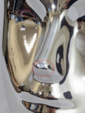 MN-441LTP #A Chrome Silver Female Abstract Mannequin Head Display with Pierced Ears (LESS THAN PERFECT, FINAL SALE)