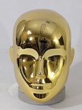 MN-441LTP #G Chrome Gold Female Abstract Mannequin Head Display with Pierced Ears (LESS THAN PERFECT, FINAL SALE)