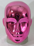 MN-442LTP #G Chrome Pink Female Abstract Mannequin Head Display with Pierced Ears (LESS THAN PERFECT, FINAL SALE)