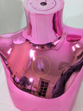 MN-442LTP #G Chrome Pink Female Abstract Mannequin Head Display with Pierced Ears (LESS THAN PERFECT, FINAL SALE)