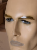 MN-175LTP #C V-Neck Male Fleshtone Mannequin Head Form with Realistic Features (LESS THAN PERFECT, FINAL SALE)