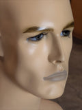 MN-175LTP #C V-Neck Male Fleshtone Mannequin Head Form with Realistic Features (LESS THAN PERFECT, FINAL SALE)