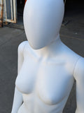 MN-248 (USED) White Plastic 3/4 Torso Female Upper Body Torso Mannequin Form with Removable Head (FINAL SALE)