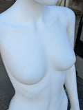 MN-248 (USED) White Plastic 3/4 Torso Female Upper Body Torso Mannequin Form with Removable Head (FINAL SALE)