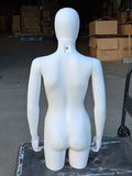 MN-248 (USED) White Plastic 3/4 Torso Female Upper Body Torso Mannequin Form with Removable Head (FINAL SALE)