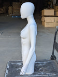 MN-248 (USED) White Plastic 3/4 Torso Female Upper Body Torso Mannequin Form with Removable Head (FINAL SALE)