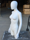 MN-248 (USED) White Plastic 3/4 Torso Female Upper Body Torso Mannequin Form with Removable Head (FINAL SALE)