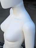 MN-248 (USED) White Plastic 3/4 Torso Female Upper Body Torso Mannequin Form with Removable Head (FINAL SALE)