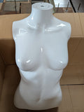 MN-450 (USED) #A Glossy White Plastic Egghead Female Full Body Mannequin with Removable Head (FINAL SALE)