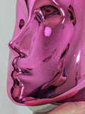 MN-442LTP #F Chrome Pink Female Abstract Mannequin Head Display with Pierced Ears (LESS THAN PERFECT, FINAL SALE)