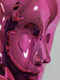 MN-442LTP #F Chrome Pink Female Abstract Mannequin Head Display with Pierced Ears (LESS THAN PERFECT, FINAL SALE)