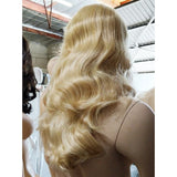 WG-200 Blonde Long Waves Luscious Wavy Thick Curly Female Wig