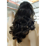 WG-201 Black Long Waves Luscious Wavy Thick Curly Female Wig
