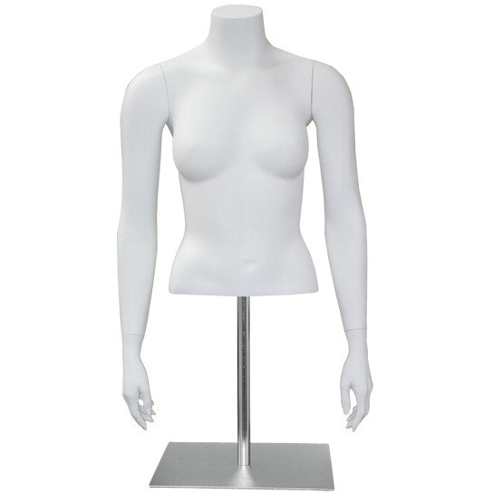 AF-124 Countertop Headless Female Half Torso Mannequin Form with Arms and Base - DisplayImporter
