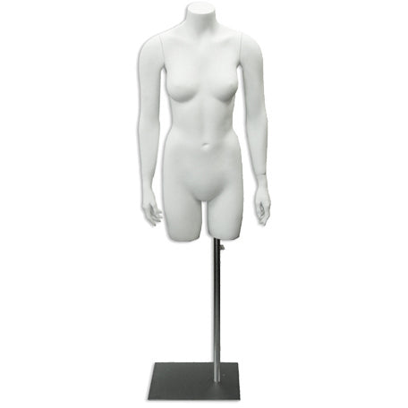 AF-128 Female Fiberglass 3/4 Torso Mannequin Form with Arms and Base - DisplayImporter