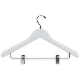 AF-137 17" Wood Suit Hanger with Clips - Pack of 100 - DisplayImporter