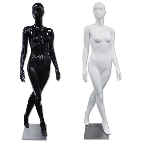 AF-190 Glossy Abstract Female Egghead Mannequin with Legs Crossed