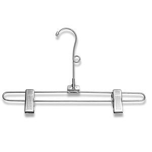 AF-H733SB 12" Chrome Pants & Skirt Hangers with Loop - Pack of 100 - DisplayImporter