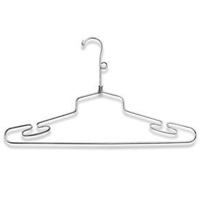 AF-H914SB 16" Chrome Lingerie Hangers with Loop - Pack of 100 - DisplayImporter