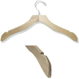AF-HW1111/NS 17" Notched Wood Dress & Top Non-Slip Hanger - Pack of 100