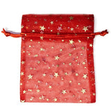 BG-023 Stars and Moons Sheer Mesh Organza Drawstring Gift Bag Pouch - 4.33" x 5.51"