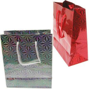 BG-034 Holographic Rope Tote Party Favor Gift Bags - 6.6" x 5.5" - DisplayImporter