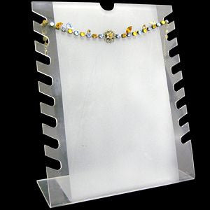 DS-034 Notched Bracelets/Necklaces Frosted Clear Jewelry Display Stand - DisplayImporter
