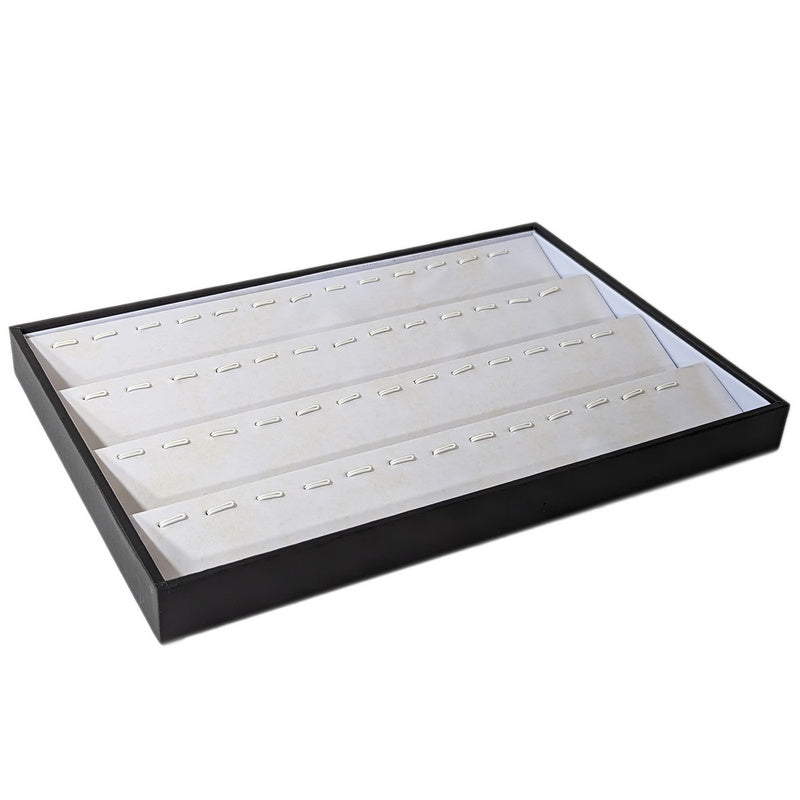 DS-057LTP White Leatherette 40 Tab Ring/Pendant Jewelry Display Tray (LESS THAN PERFECT, FINAL SALE)