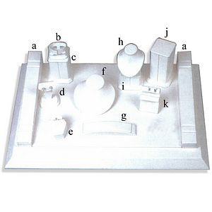 DS-089 All White Leatherette Jewelry Display Set - DisplayImporter