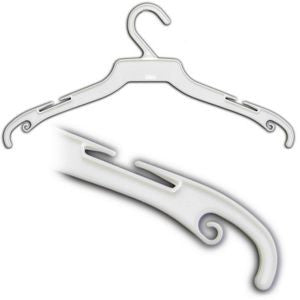 HG-032 16'' White Economical Notched Giveaway Hangers - Pack of 500 - DisplayImporter
