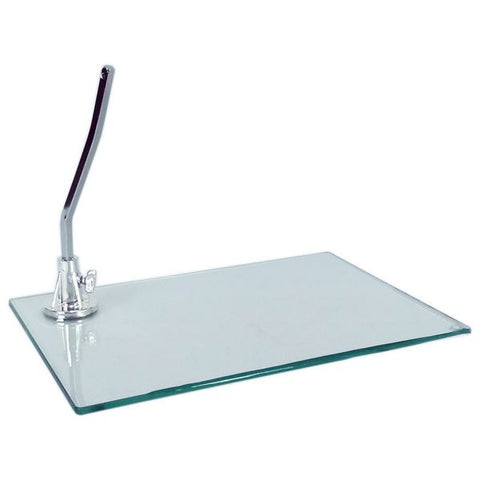 MA-026 Rectangular Tempered Glass Base for Plastic Mannequin with 0.4" D Calf Rod