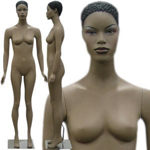 MN-139 African American Female Fashion Mannequin with Make up and Molded Hair - DisplayImporter